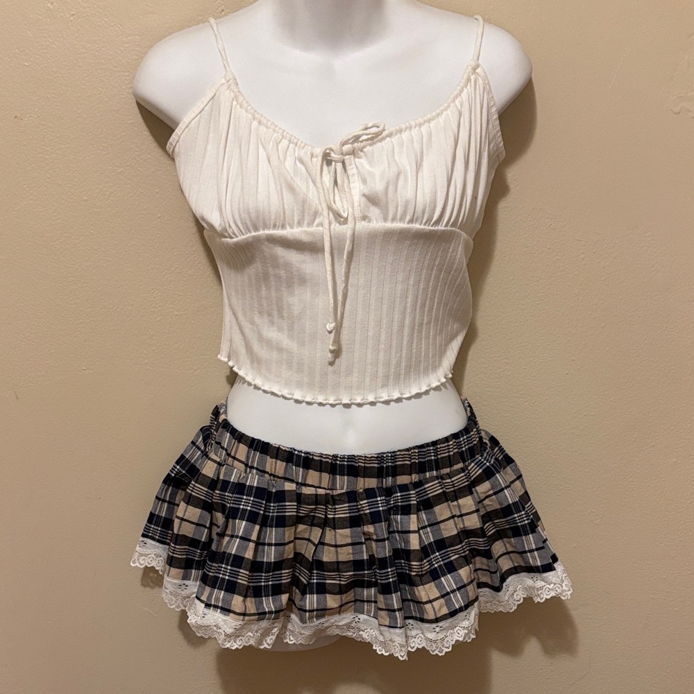Miami Cream Ribbed Blouse